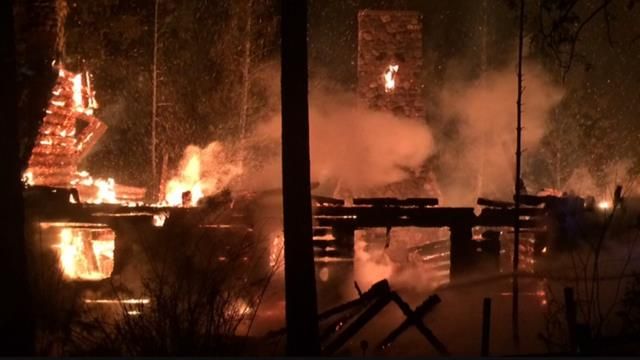 The homeowner, in his 80s, managed to escape. (photo courtesy Polson Rural Fire Dept.)