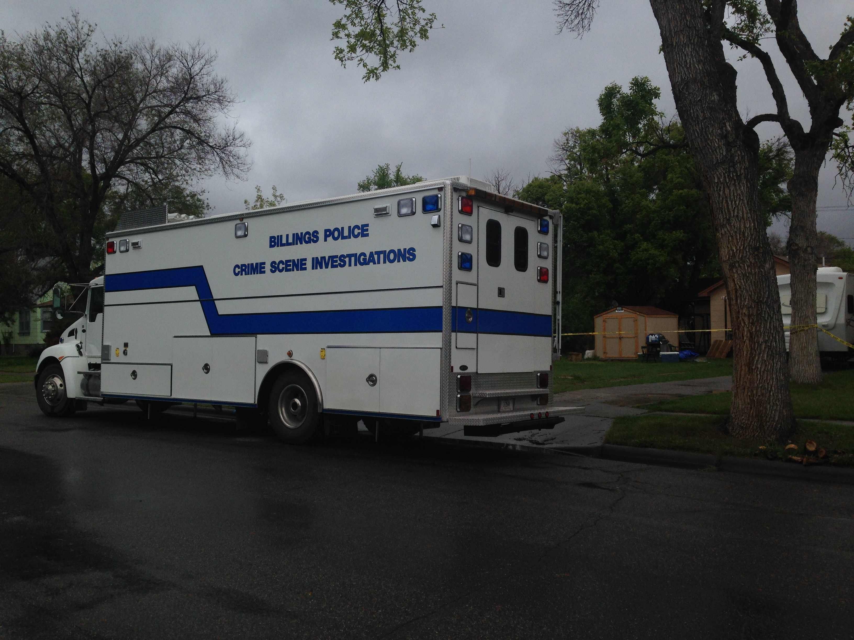 Billings Police Crime Scene Investigations van at 215 Alderson Avenue. (MTN News photo)